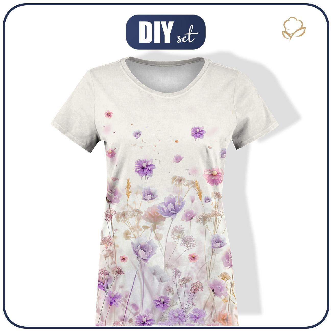 T-SHIRT DAMSKI - FLOWERS wz.10 - zestaw do uszycia