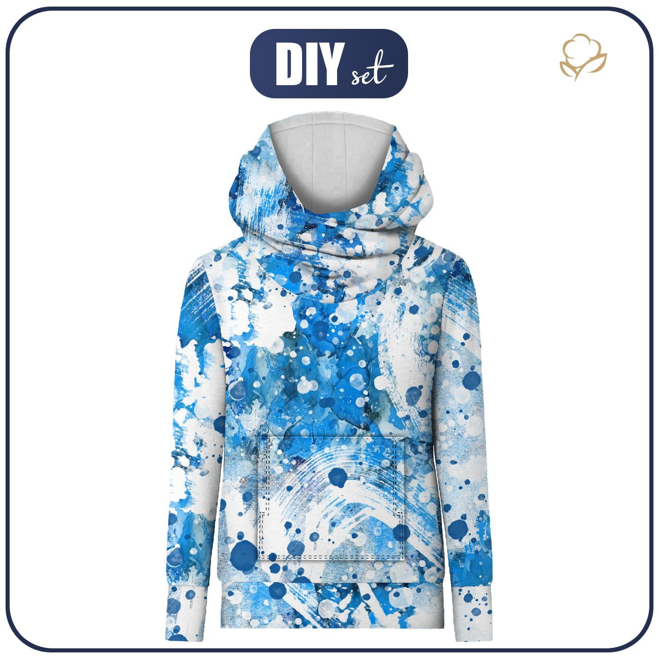 BLUZA HYDROFOBOWA UNISEX - BLUE SPLATTER - zestaw do uszycia