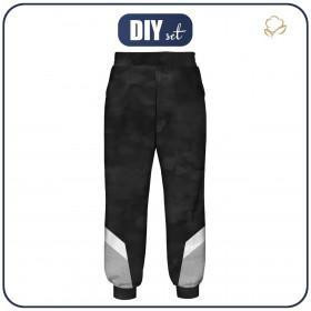 JOGGERY DAMSKIE "NOEMI" (M) - GREY COLOR BLOCKS - zestaw do uszycia 