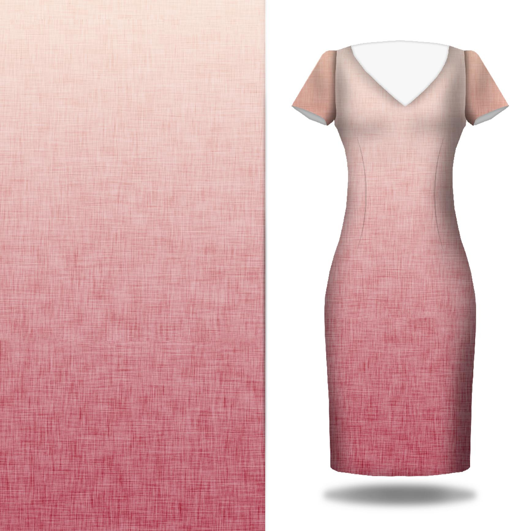 OMBRE / ACID WASH - fuksja (blady róż) - panel sukienkowy TE210