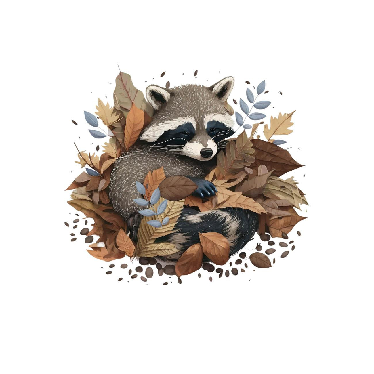 SLEEPING RACCOON - panel (60cm x 50cm)