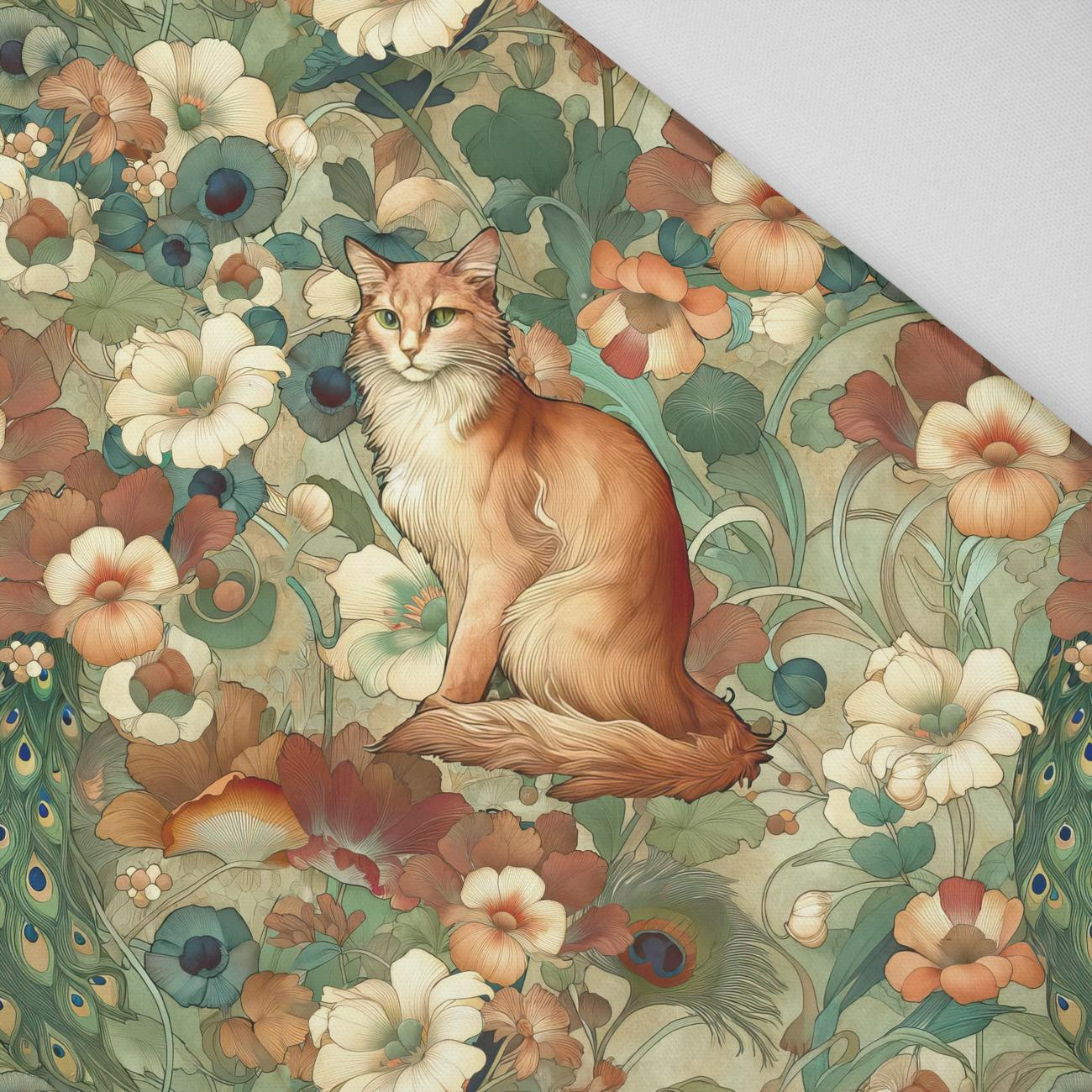 ART NOUVEAU CATS & FLOWERS WZ. 2 - panel (75cm x 80cm) Panama 220g