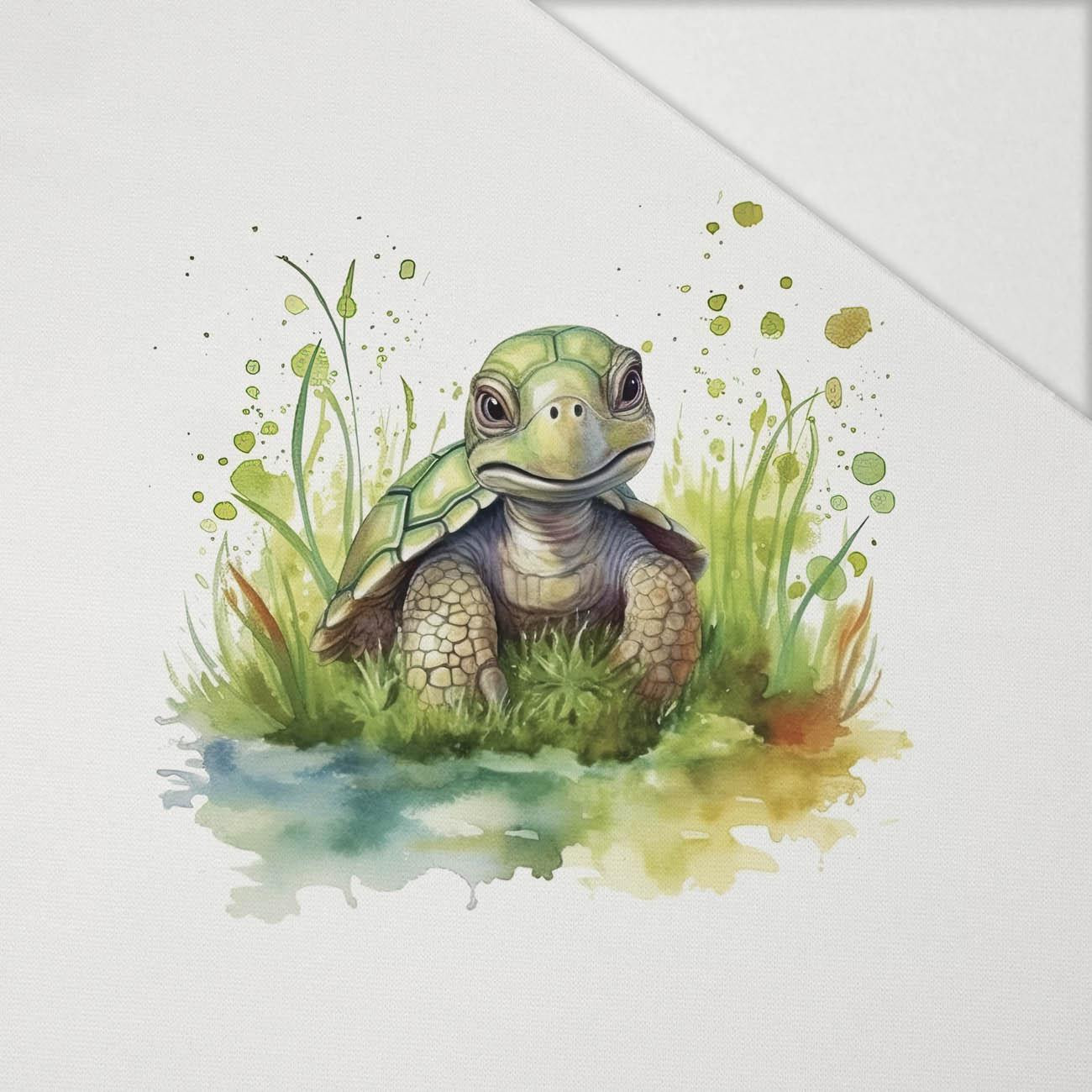 WATERCOLOR TORTOISE - PANEL (60cm x 50cm) Hydrofobowa dzianina drapana WATERCOLOR TORTOISE - PANEL (60cm x 50cm) Hydrofobowa dzianina drapana