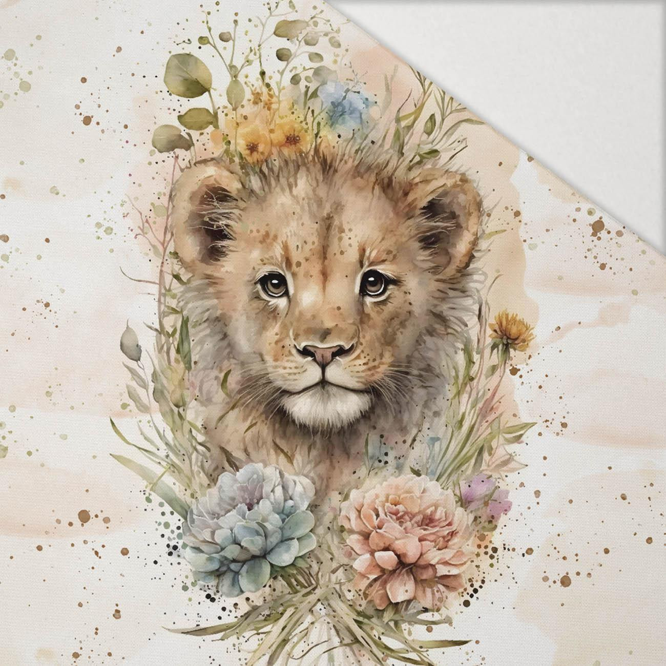 BABY LION - PANEL (60cm x 50cm) Hydrofobowa dzianina drapana 