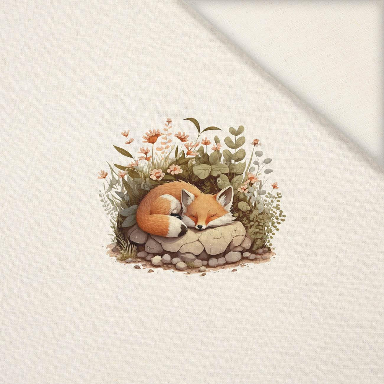 SLEEPING FOX - panel (40cm x 40cm) Len 100%