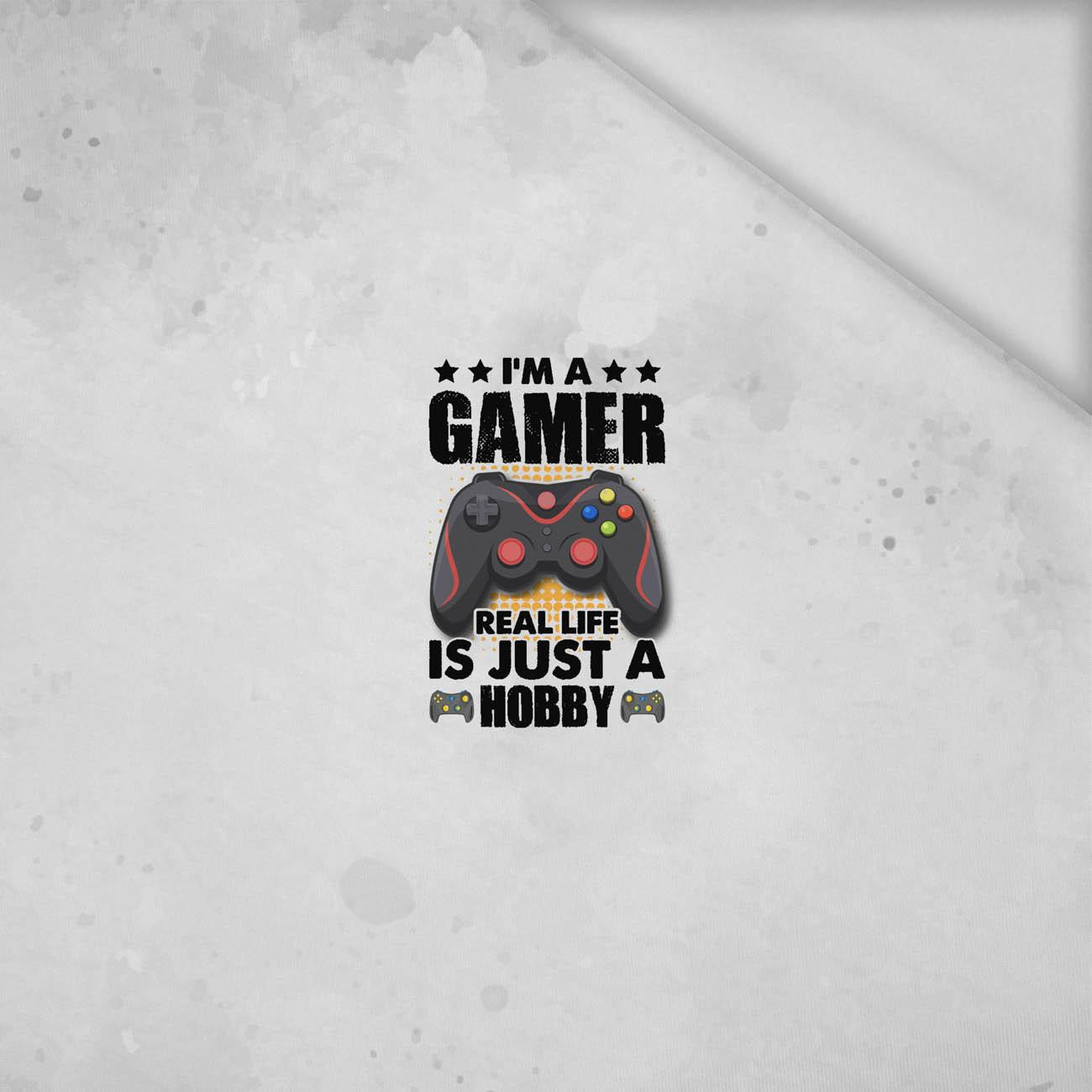 GAMER / biały - PANEL (60cm x 50cm) - Thermo lycra