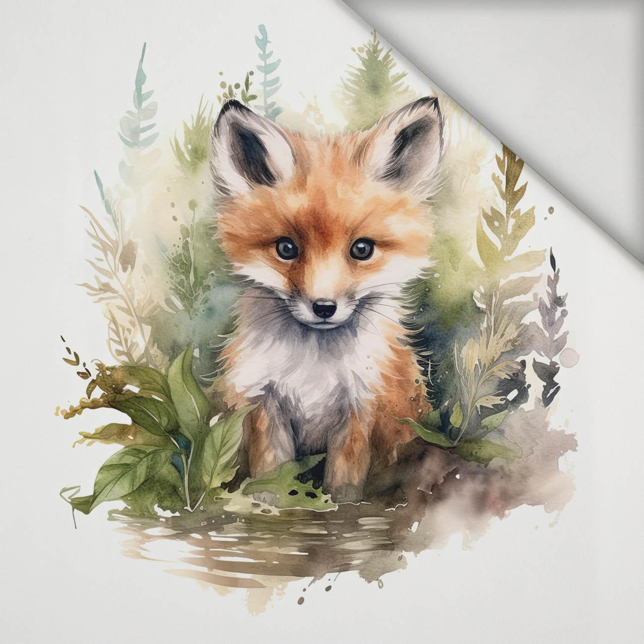 WATERCOLOR FOX - PANEL (75cm x 80cm) lycra 300g