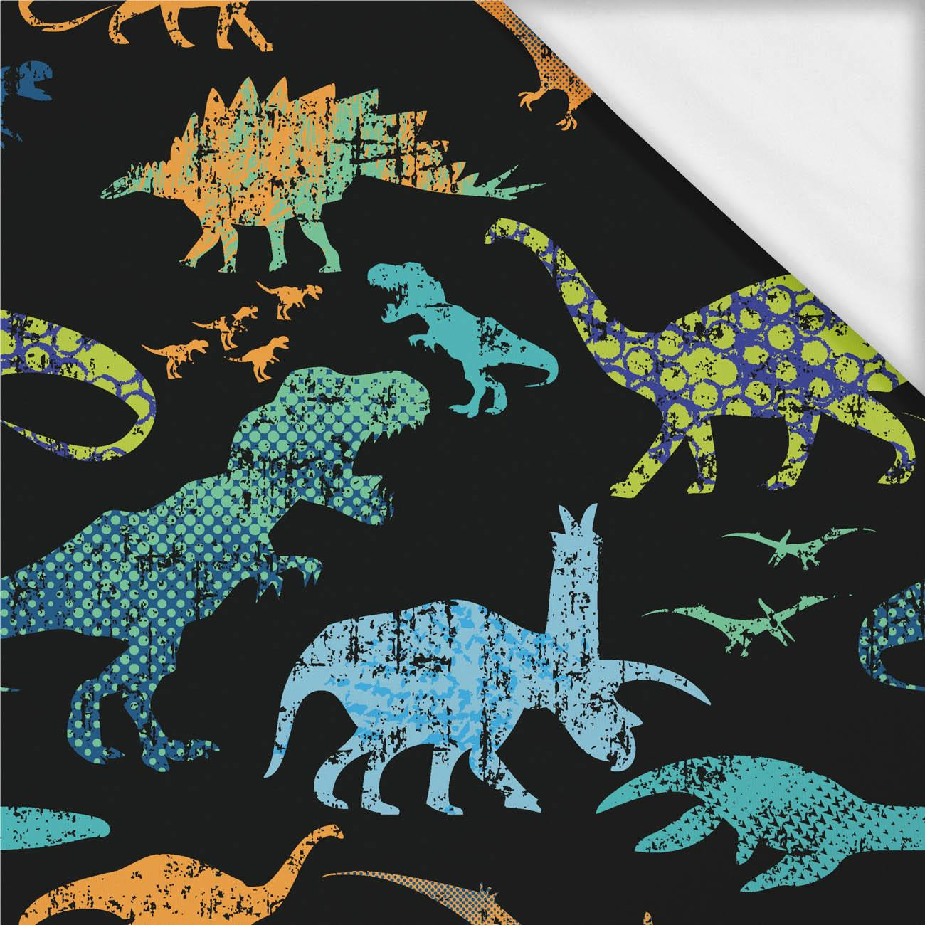 DINOZAURY BLACK- single jersey z elastanem ITY