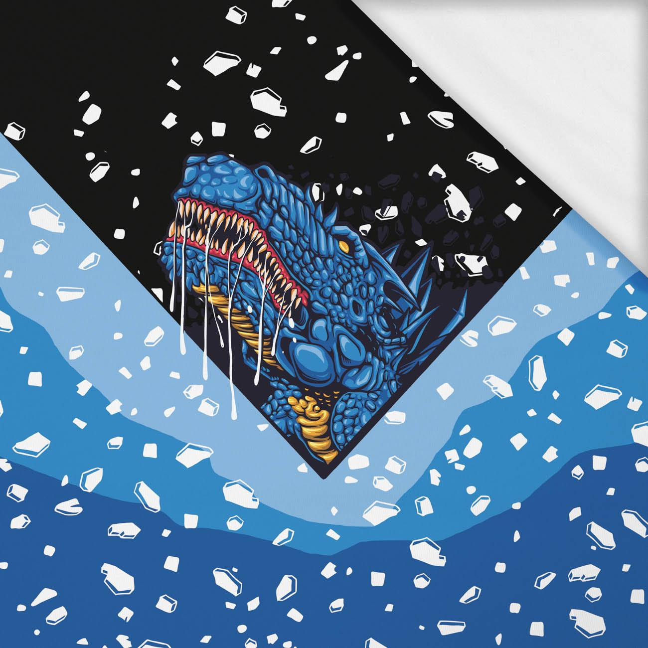 BLUE DRAGON WZ. 2 / czarny - PANEL (60cm x 50cm) SINGLE JERSEY ITY