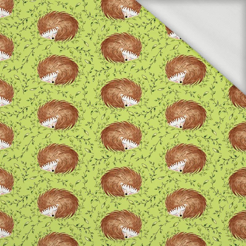50cm ŚPIĄCE JEŻYKI (ŚPIĄCE ZWIERZĄTKA) / jasnozielony - organiczna dresówka pętelkowa