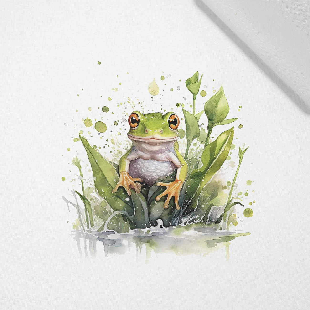 WATERCOLOR FROG - PANEL (60cm x 50cm) tkanina bawełniana