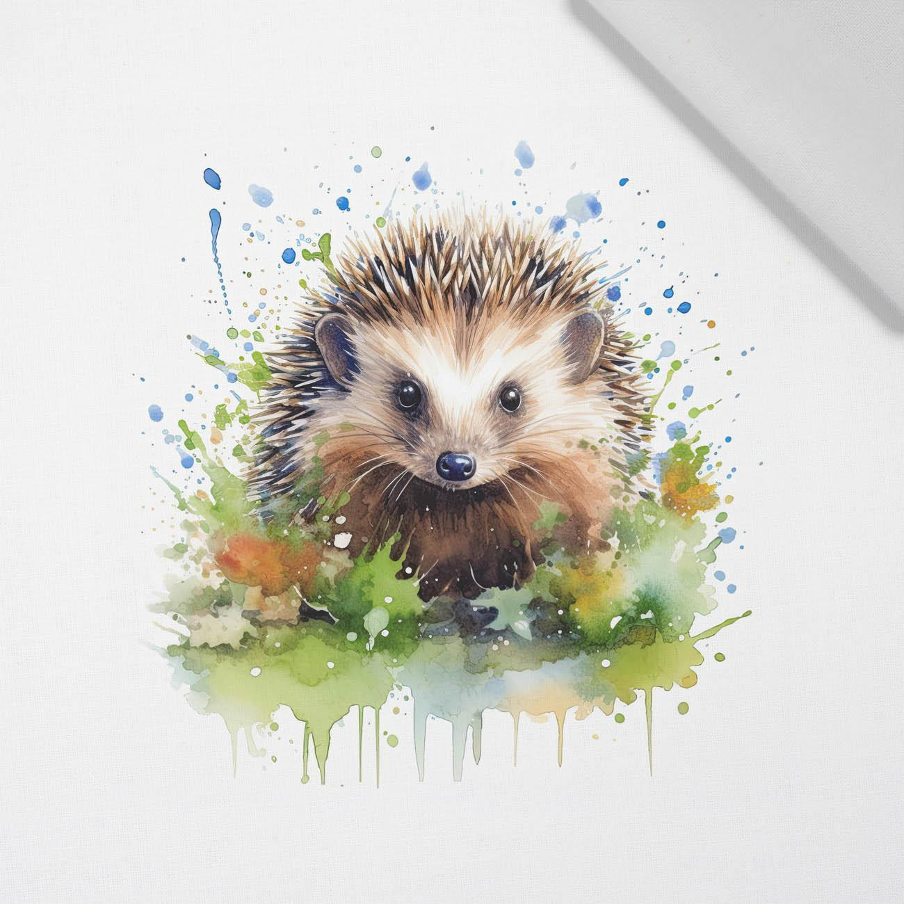 WATERCOLOR HEDGEHOG - panel (75cm x 80cm) tkanina bawełniana