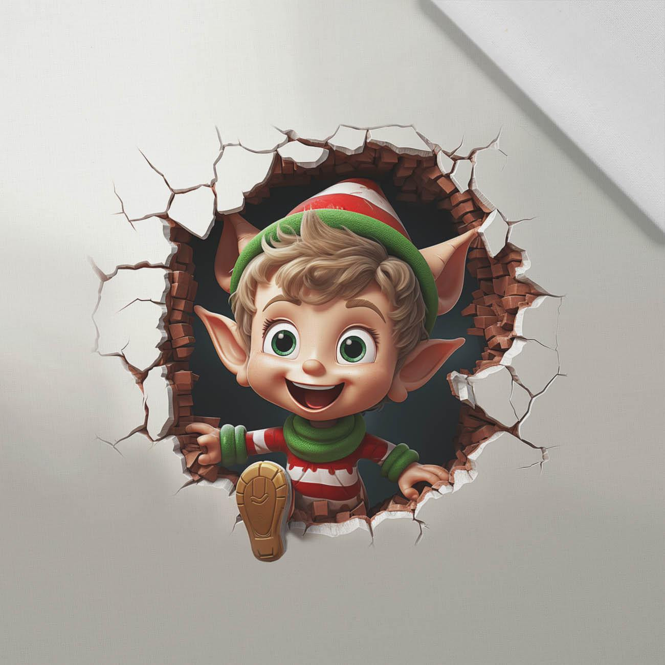 HAPPY ELF - PANEL (60cm x 50cm) tkanina bawełniana