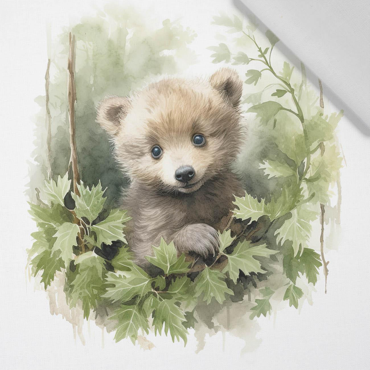 WATERCOLOR LITTLE BEAR - panel (75cm x 80cm) tkanina bawełniana