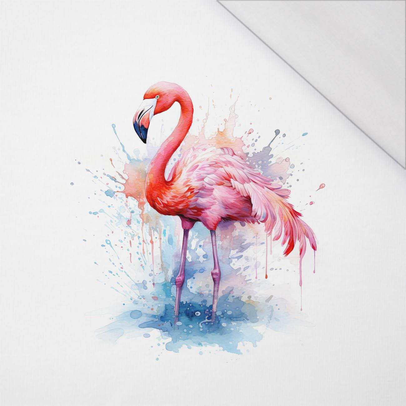 WATERCOLOR FLAMINGO - panel (75cm x 80cm) SINGLE JERSEY