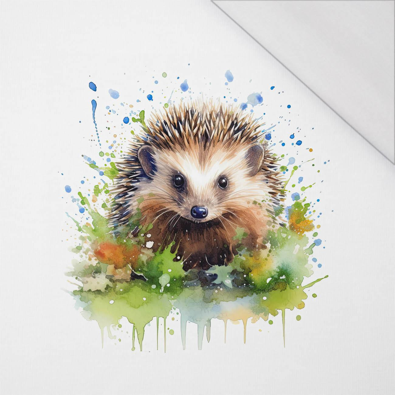 WATERCOLOR HEDGEHOG - panel (75cm x 80cm) SINGLE JERSEY