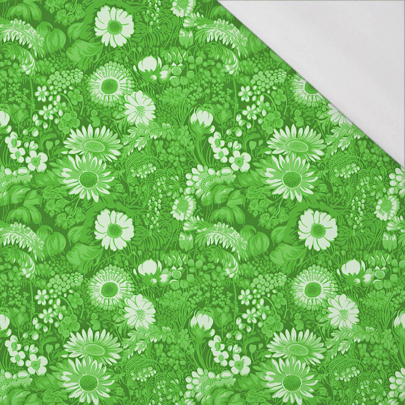 LIME GREEN / FLOWERS - single jersey 