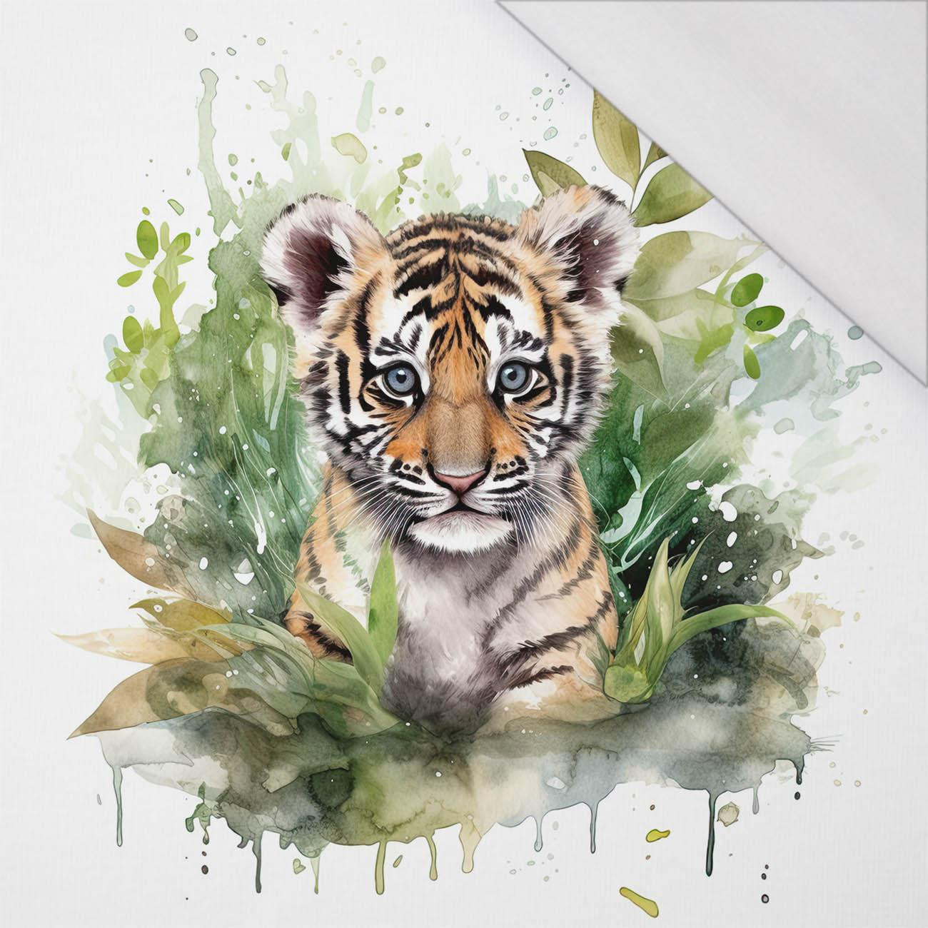 WATERCOLOR TIGER - panel (75cm x 80cm) SINGLE JERSEY