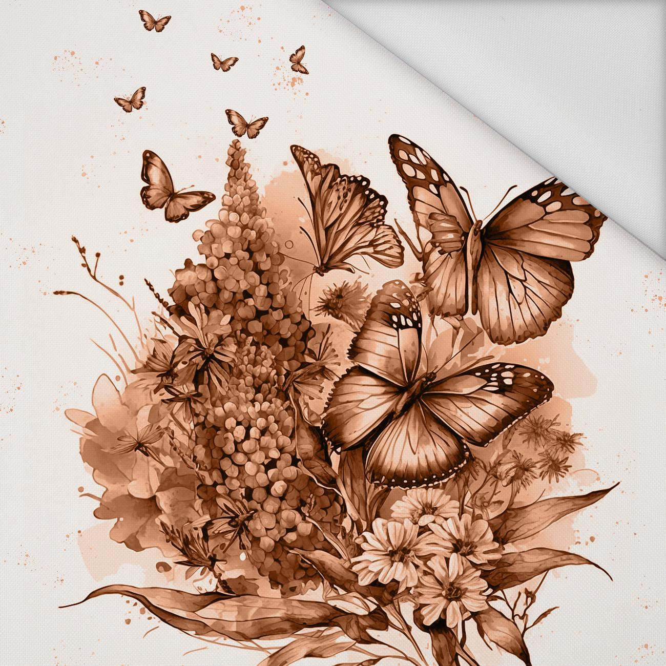 BEAUTIFUL BUTTERFLY WZ. 1 / peach fuzz - PANEL (60cm x 50cm) tkanina wodoodporna