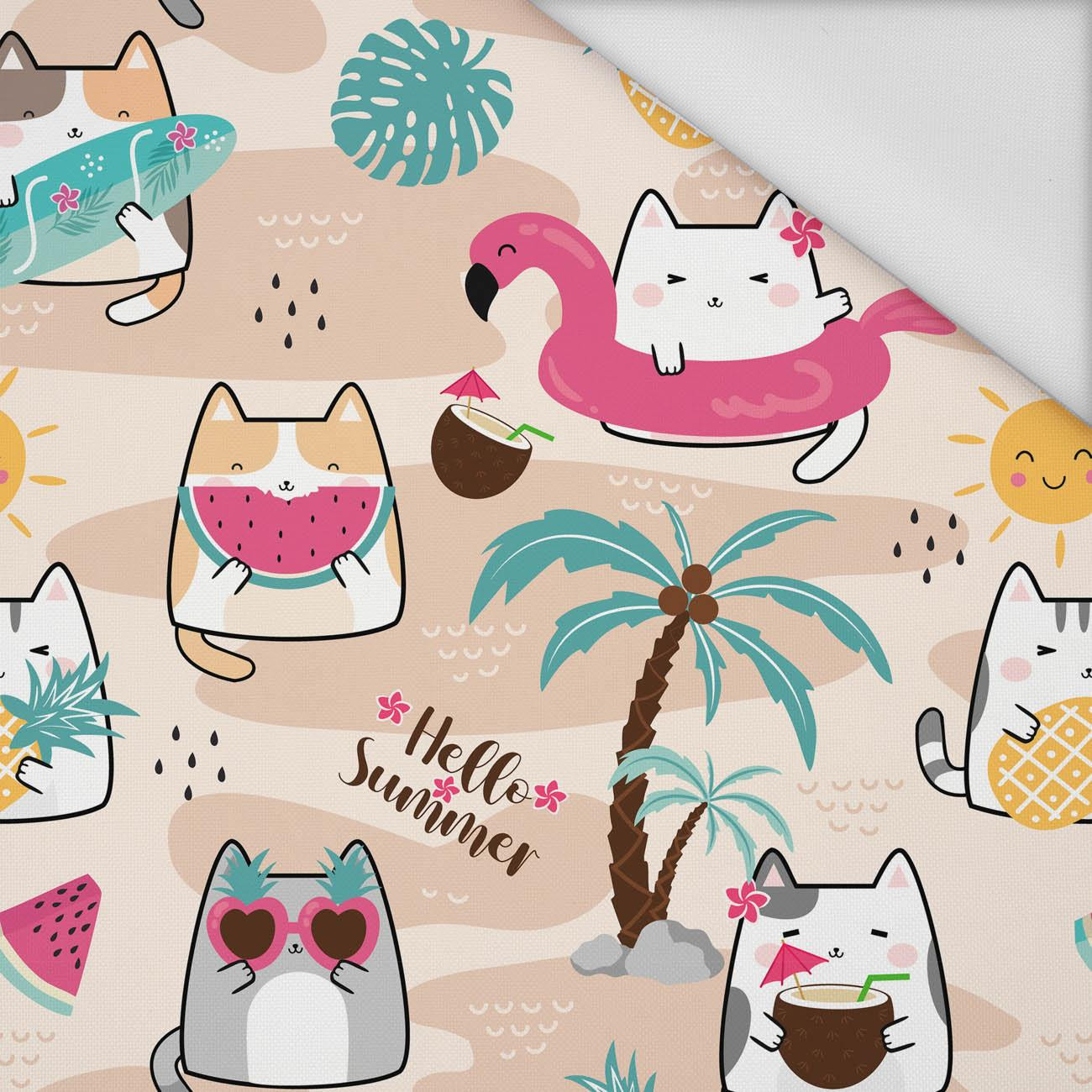 SUMMER CATS wz. 2 - tkanina wodoodporna