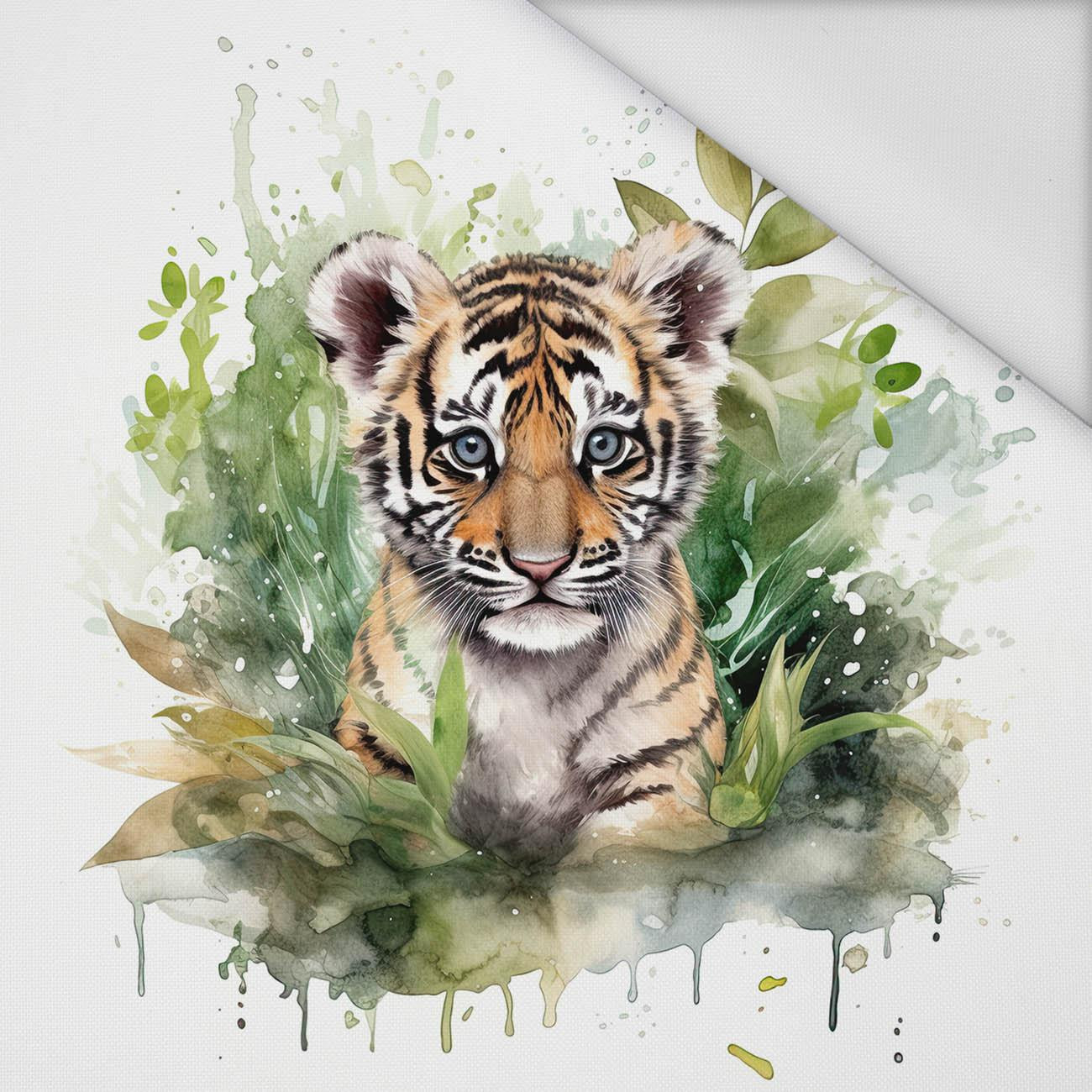 WATERCOLOR TIGER - PANEL (75cm x 80cm) tkanina wodoodporna