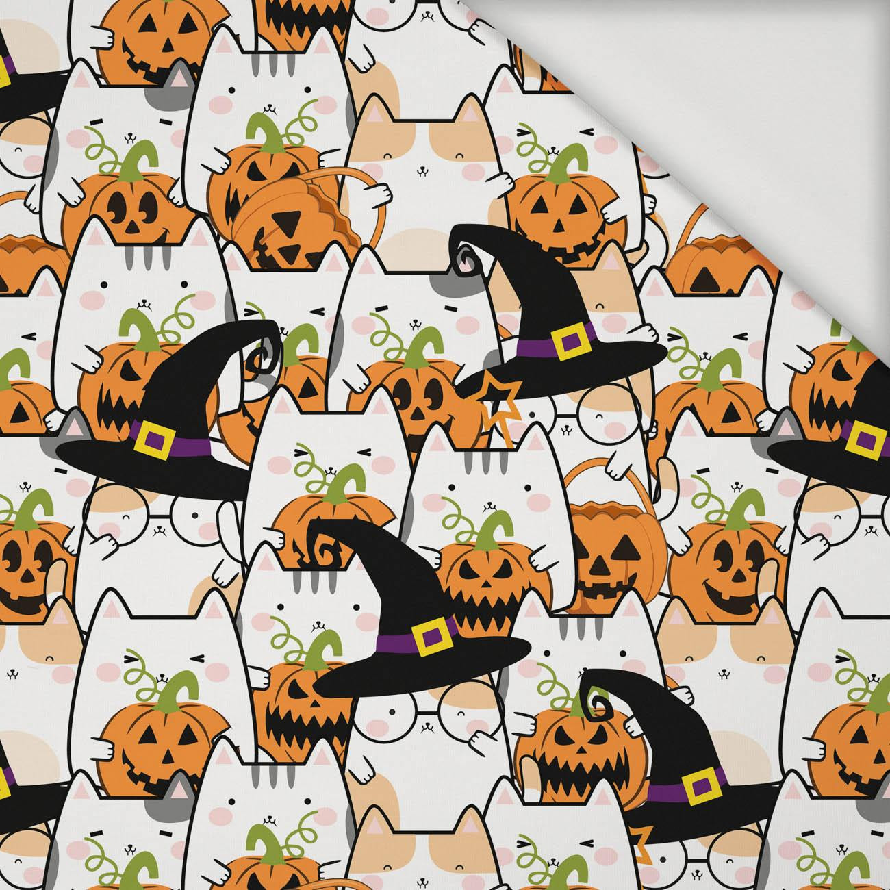 HALLOWEEN CATS WZ. 1 - Jersey wiskozowy