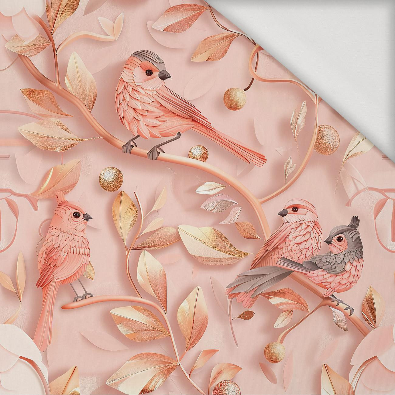 PINK BIRDS - Jersey wiskozowy