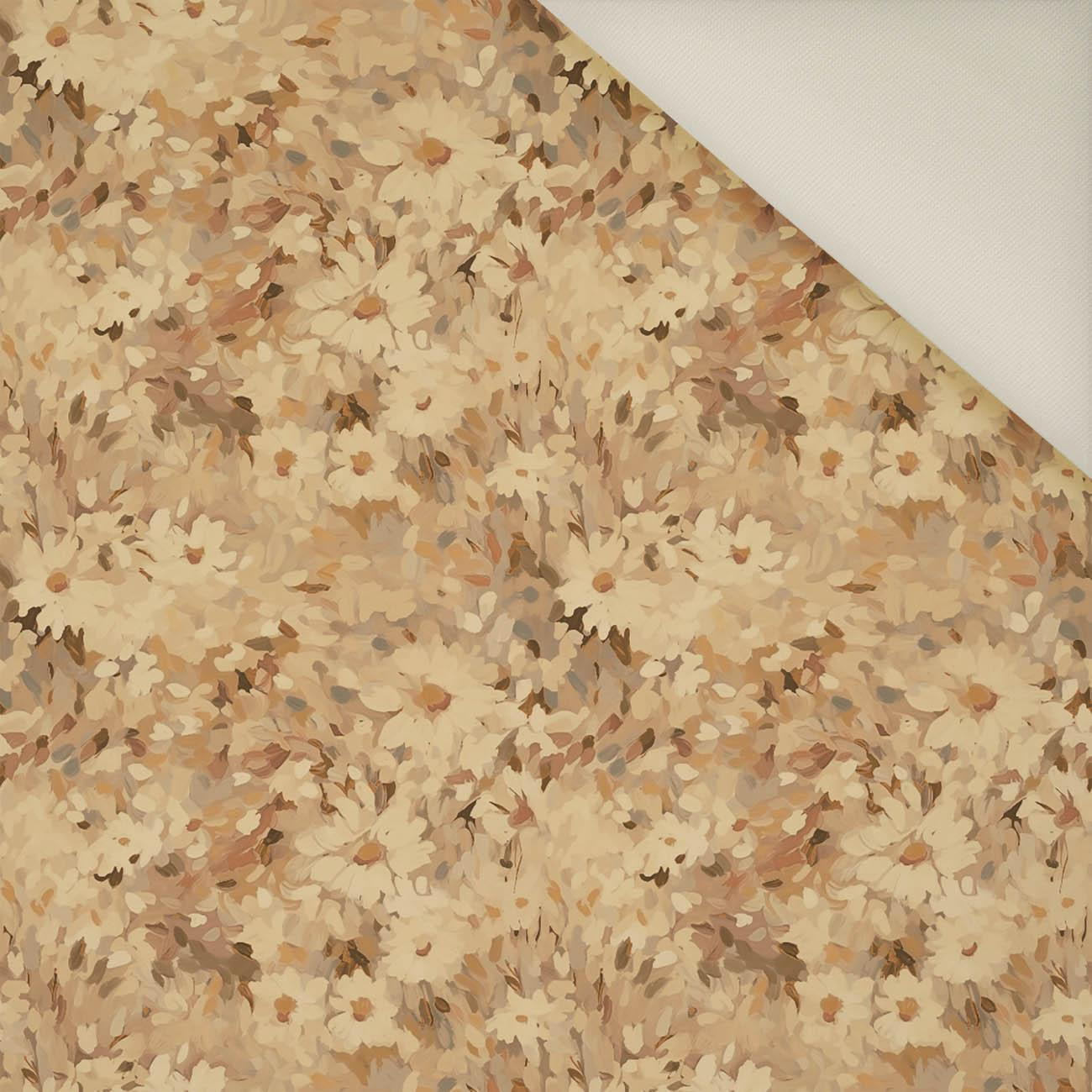 BEIGE / FLOWERS- Welur tapicerski