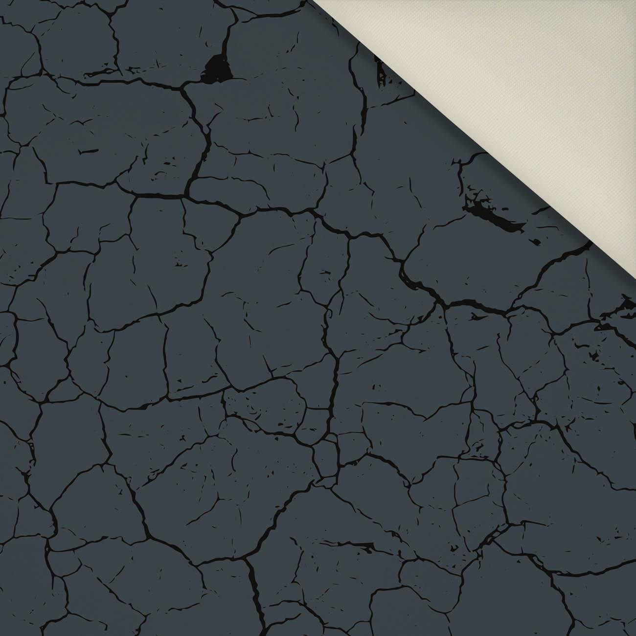 GRAFITOWA SPĘKANA ZIEMIA (czarna) - Welur tapicerski