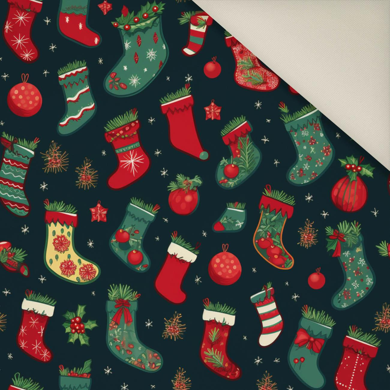 CHRISTMAS SOCKS- Welur tapicerski