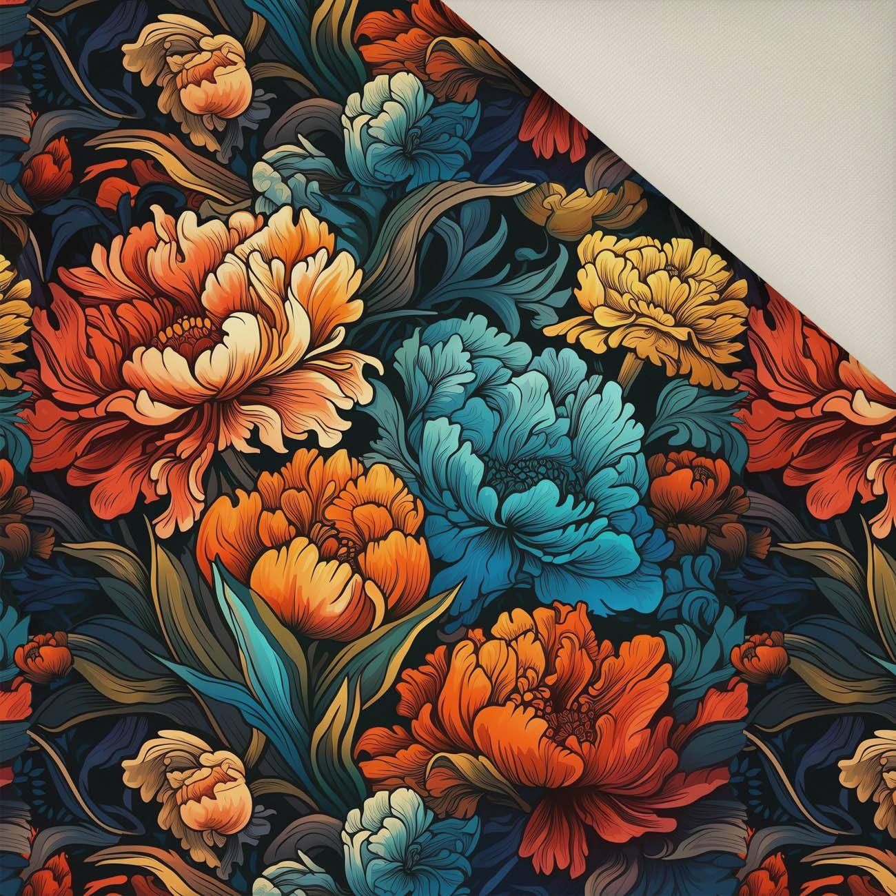 VINTAGE CHINESE FLOWERS WZ. 1- Welur tapicerski
