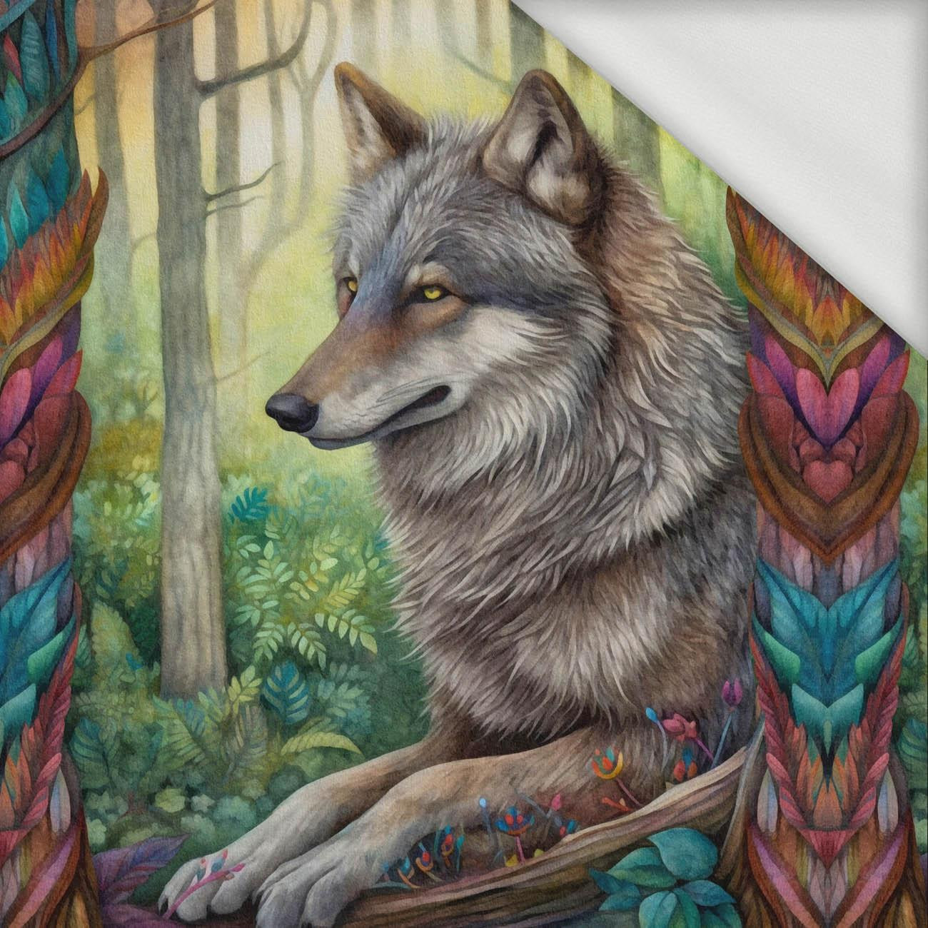 BOHO WOLF - panel (75cm x 80cm) dzianina pętelkowa