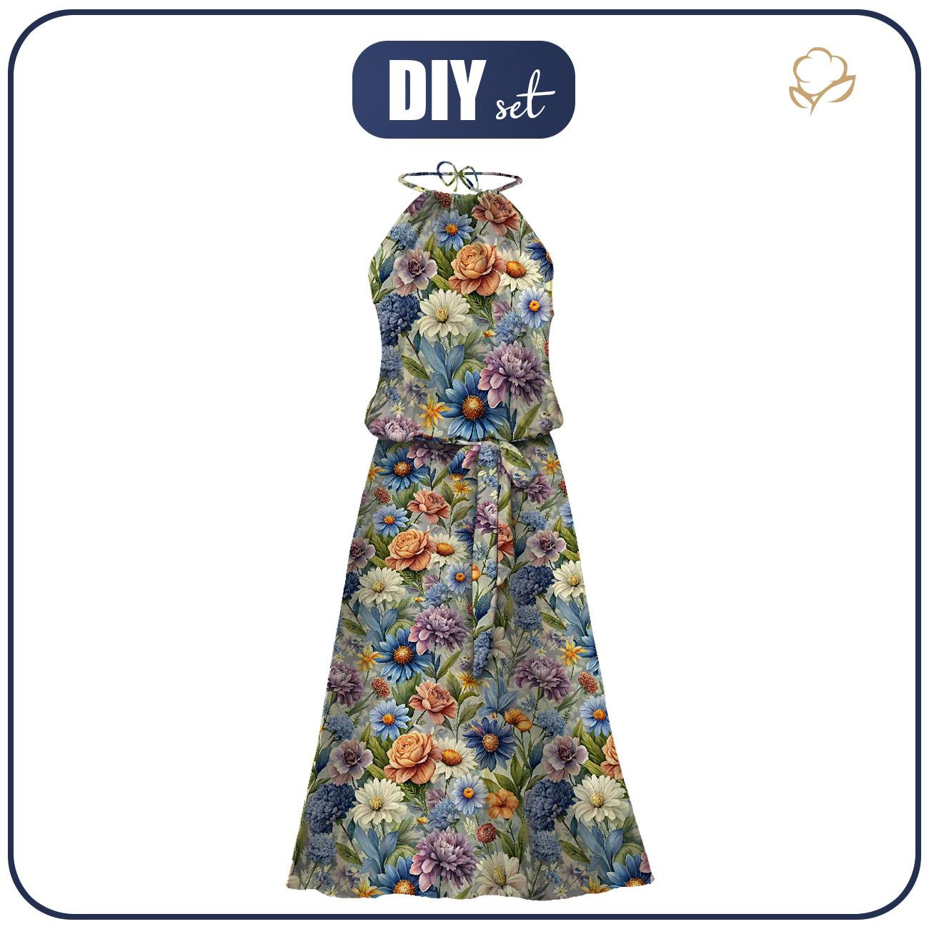 SUKIENKA "DALIA" MAXI - FLOWERS wz.15 - zestaw do uszycia 