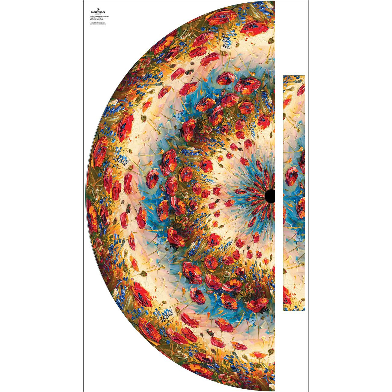 Panel na spódnicę "MAXI" - jersey wiskozowy/ Flowers wz.34