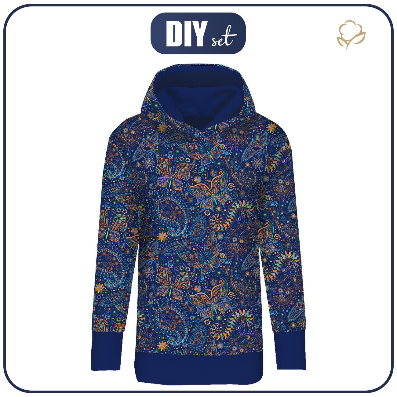 BLUZA DAMSKA (MEGI) - MOTYLKI ETNO - zestaw do uszycia