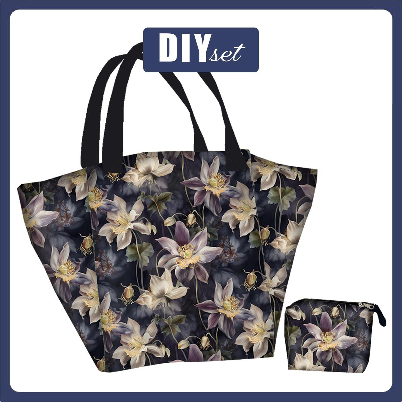 Torba XL z saszetką 2 w 1 - PASTEL FLOWERS WZ.3 - zestaw do uszycia