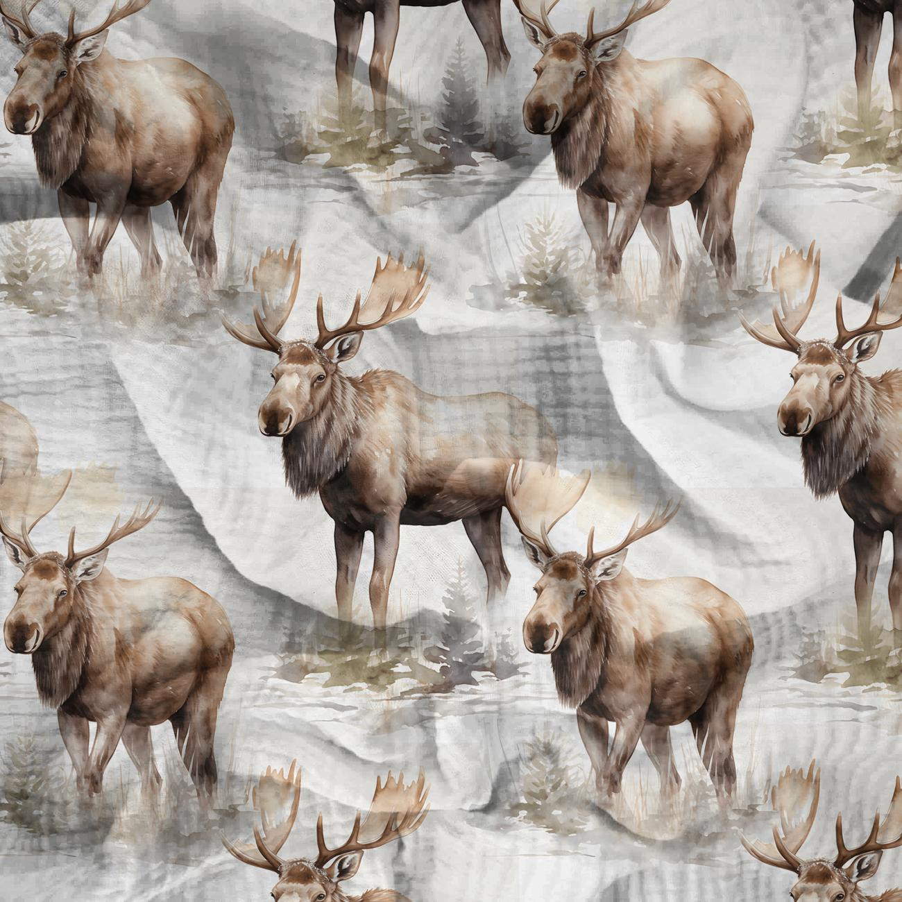 PASTEL MOOSE - Muślin bawełniany
