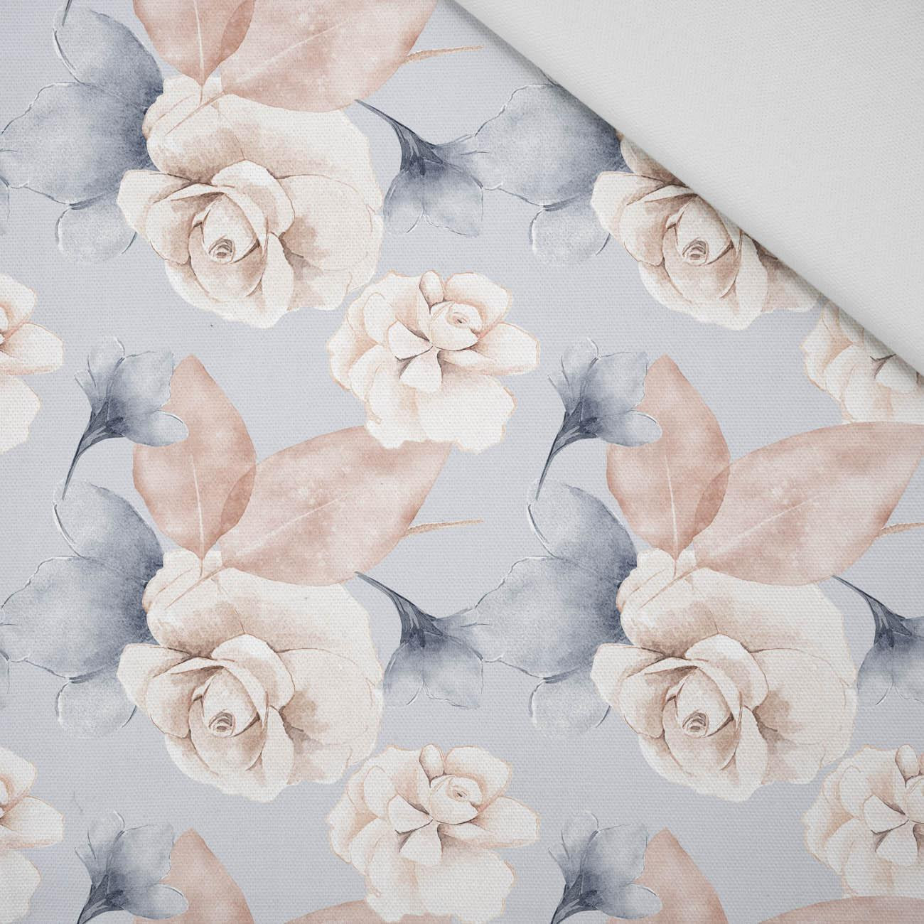 RETRO FLOWERS WZ. 4 - Tkanina bambusowa 170g