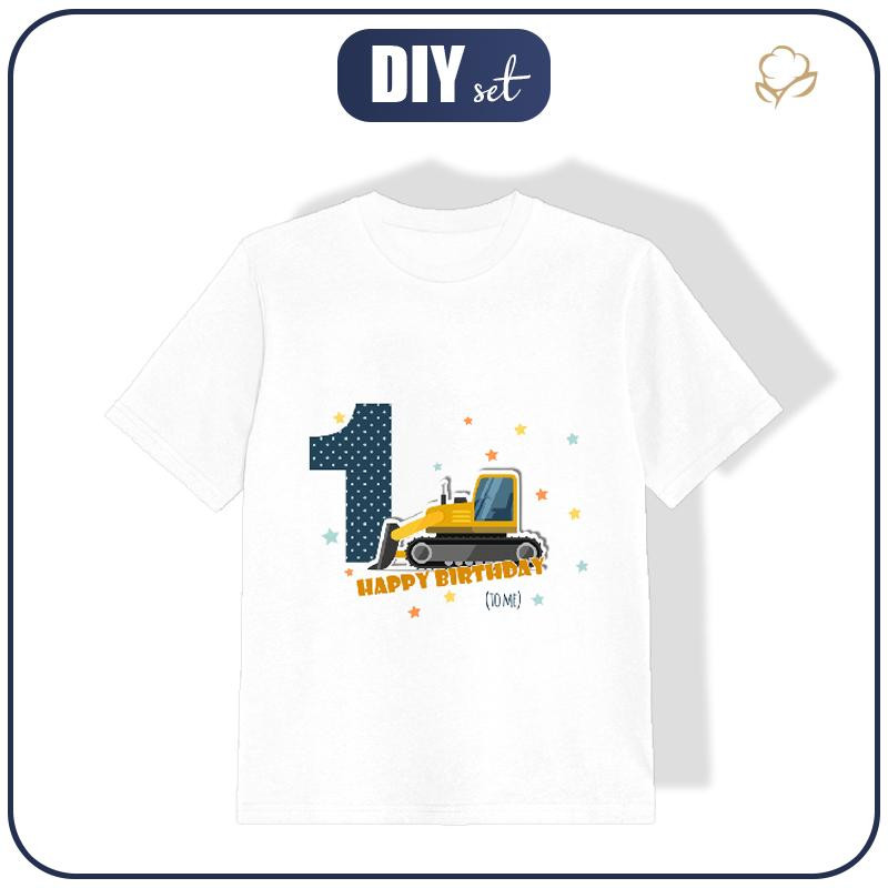 T-SHIRT DZIECIĘCY - 1. URODZINY / SPYCHACZ - single jersey (92/98)