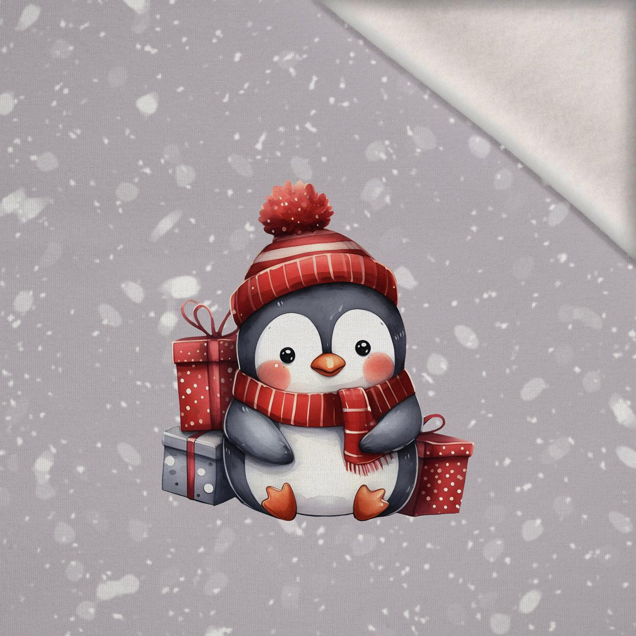 WINTER ANIMALS wz.17 - panel (60cm x 50cm) dzianina drapana z elastanem ITY