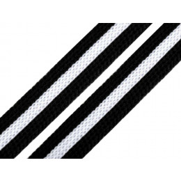 Taśma - lampas 10 mm - czarny, biały, czarny