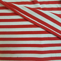 PASKI BIAŁO-CZERWONE 1CM X 1CM - dzianina t-shirt z elastanem TE210
