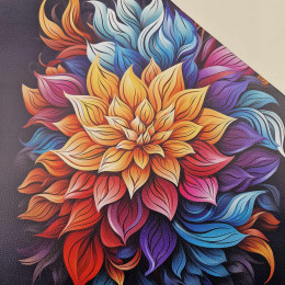 BOUQUET OF FLOWERS WZ.6 46 cm x 50 cm - gruba ekoskóra tłoczona