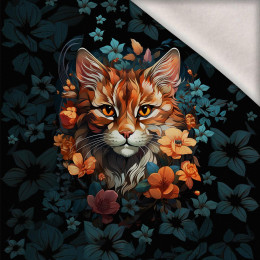 ANIMALS MANDALA wz.12 (cat) - panel (75cm x 80cm) dzianina drapana z elastanem ITY