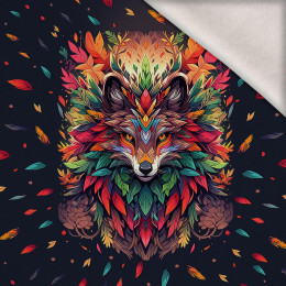 ANIMALS MANDALA wz.1 (fox)  - PANEL (75cm x 80cm) dzianina drapana z elastanem ITY