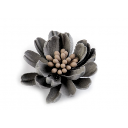 Aplikacja - bawełniany kwiatek 3D - szary