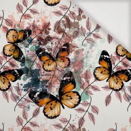 Butterfly & Flowers wz.13 - Muślin bawełniany