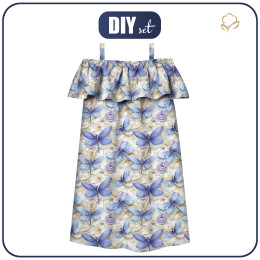 Sukienka hiszpanka (LILI) - Butterfly & Flowers wz.15 - zestaw do uszycia