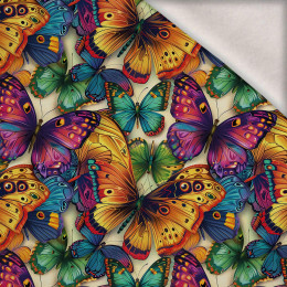 Butterfly & Flowers wz.17 - dzianina drapana z elastanem ITY