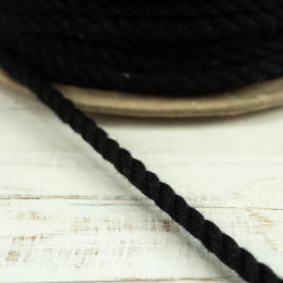 Sznurek skręcany 3 mm bawełna - czarny